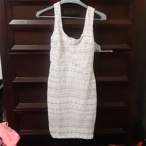 BRAND NEW Lulus White & Tan Dress